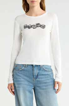 Flirt Dice Long Sleeve Crop T-Shirt