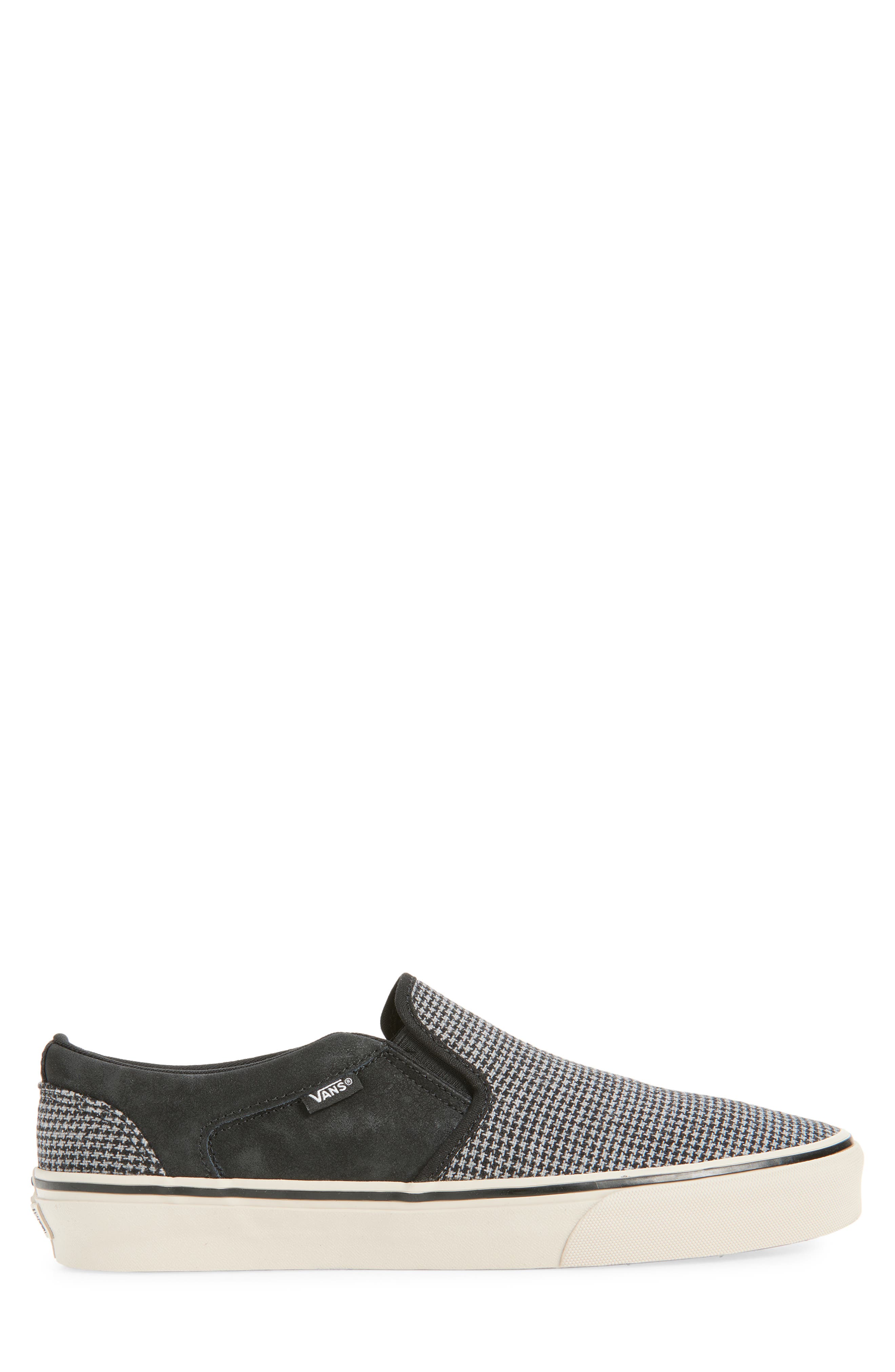 Vans Asher Deluxe Slip-On Sneaker, Alternate, color, Houndstooth Black/Taupe