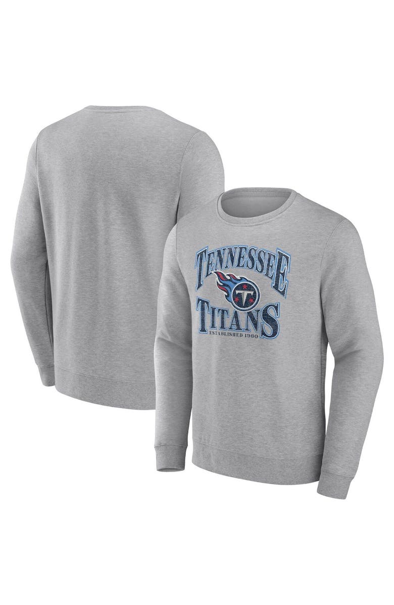 FANATICS Men's Fanatics Branded Heathered Charcoal Tennessee Titans Playability Pullover Sweatshirt, Main, color, 