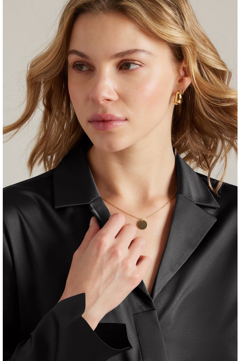 Notch Collar Party Blouse, Alternate, color, BLACK