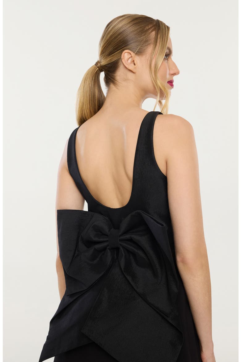 Amalia Bow Back Cocktail Minidress, Alternate, color, BLACK/ BLACK