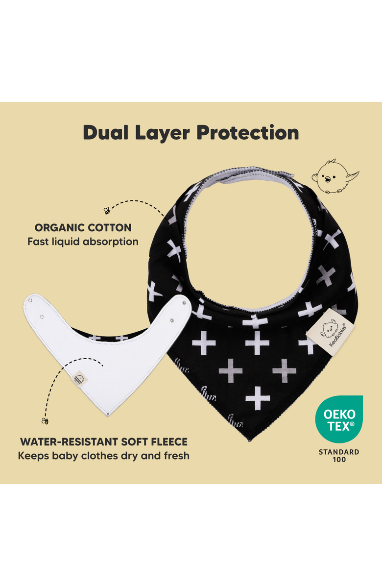 KeaBabies 10-Pack Organic Bandana Bibs, Alternate, color, Monos