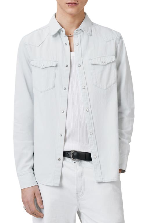 ALLSAINTS ALLSAINTS MACGOWAN COTTON DENIM SNAP-UP WESTERN SHIRT