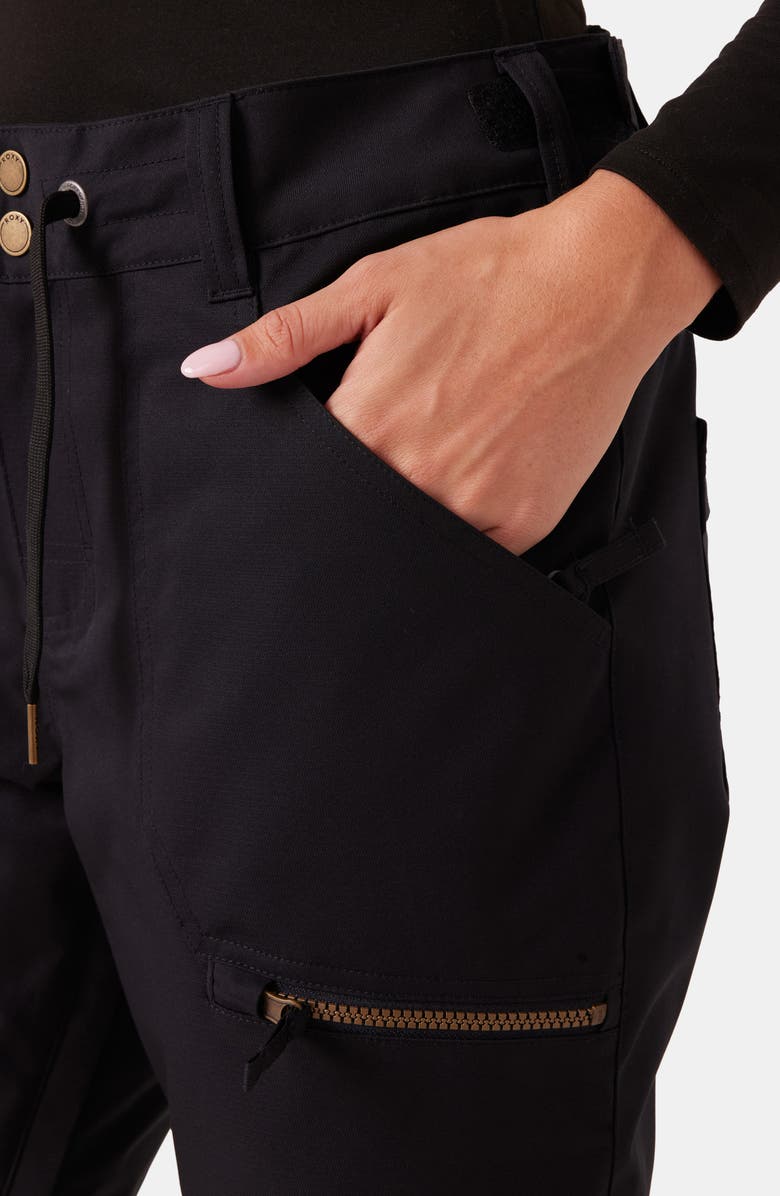 Roxy Nadia Insulated Waterproof Snow Pants, Alternate, color, Black