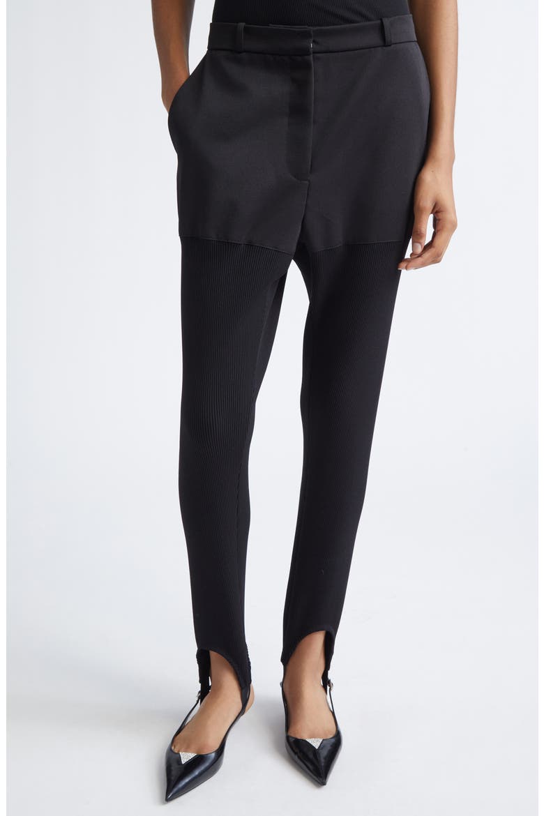 Hybrid Rib Stirrup Leggings, Main, color, BLACK