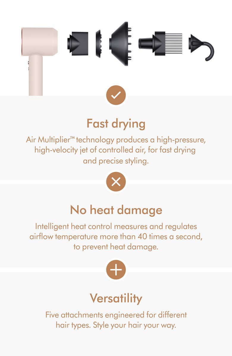 Dyson Limited-Edition Ceramic Pink & Rose Gold Supersonic<sup>™</sup> Hair Dryer with Onyx & Rose Presentation Case, Alternate, color,