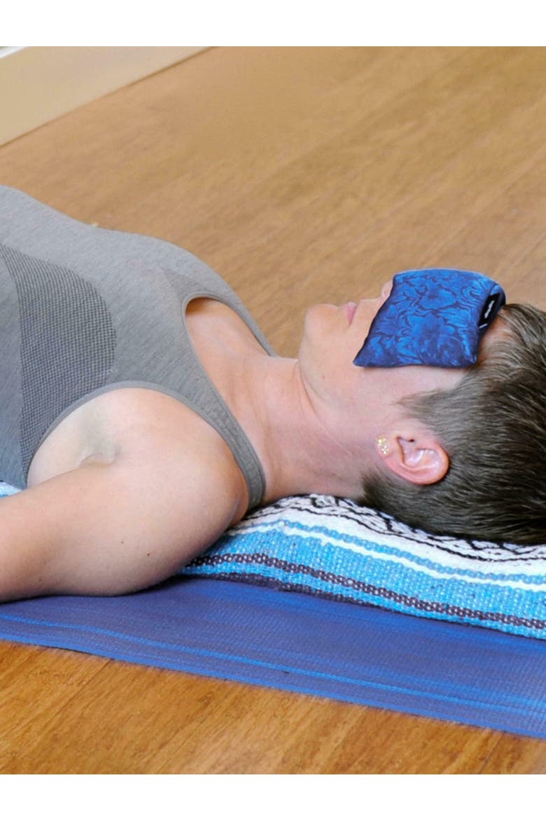 Silk Eye Pillow with Herbal Filling, Alternate, color, Indigo