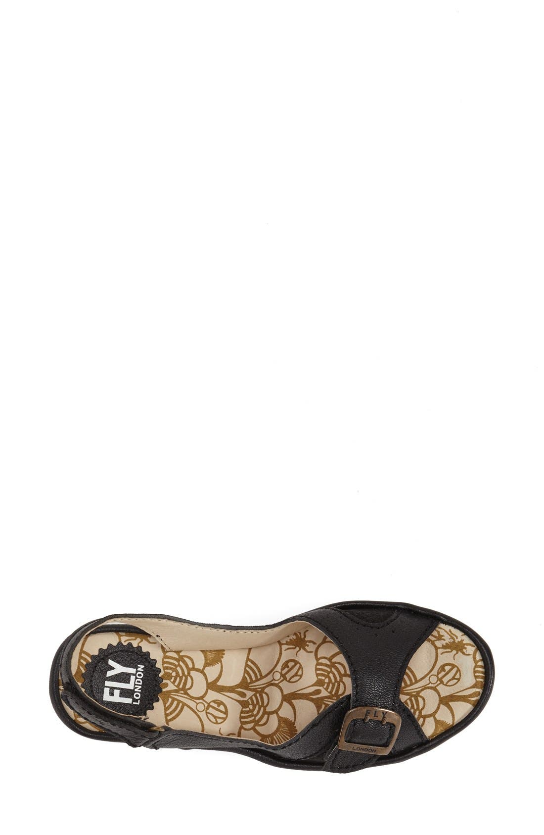 'Yaga' Platform Wedge Sandal, Alternate, color, BLACK LEATHER