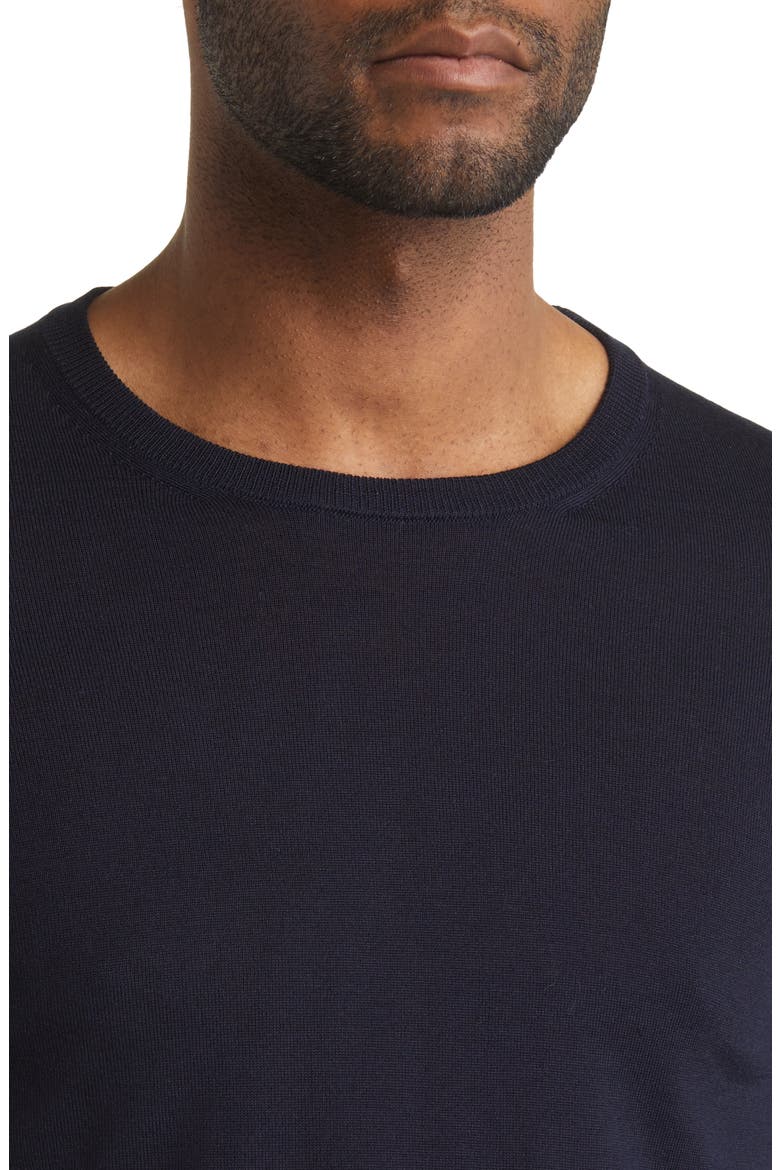 Leno Virgin Wool Crewneck Sweater, Alternate, color, DARK BLUE