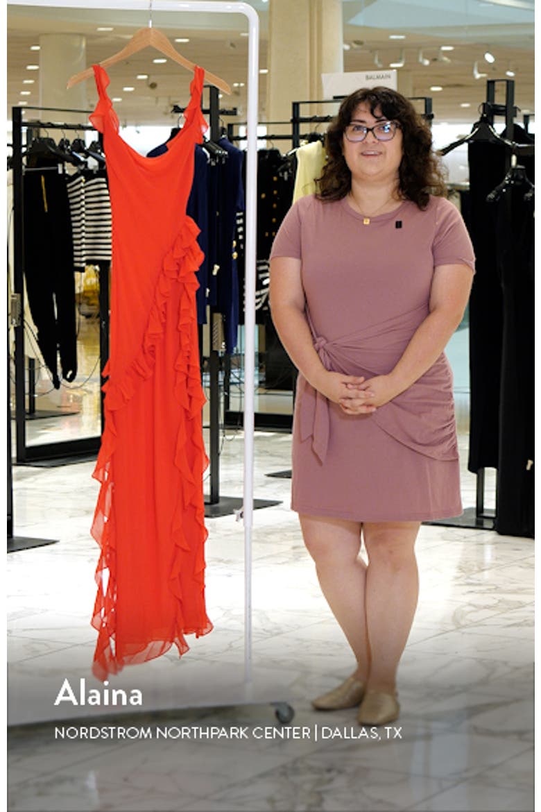 Ariela Ruffle Side Slit Gown video