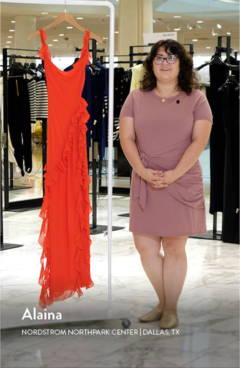 Ariela Ruffle Side Slit Gown, sales video thumbnail