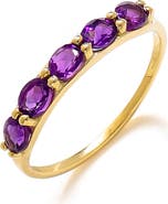YS GEMS Oval Amethyst Band Ring