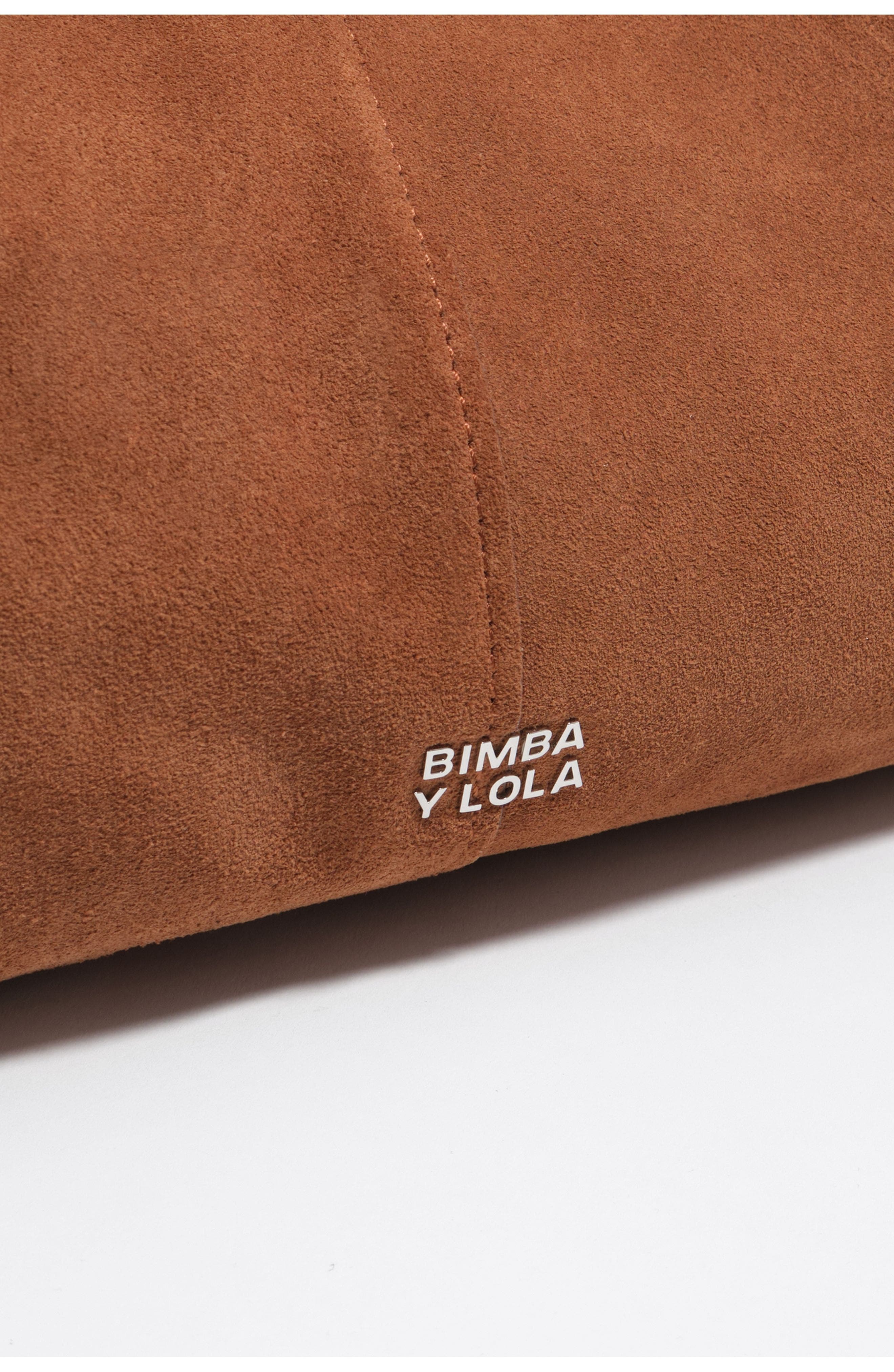 Bimba y Lola Leather Maxi Shoulder Bag, Alternate, color, Chestnut