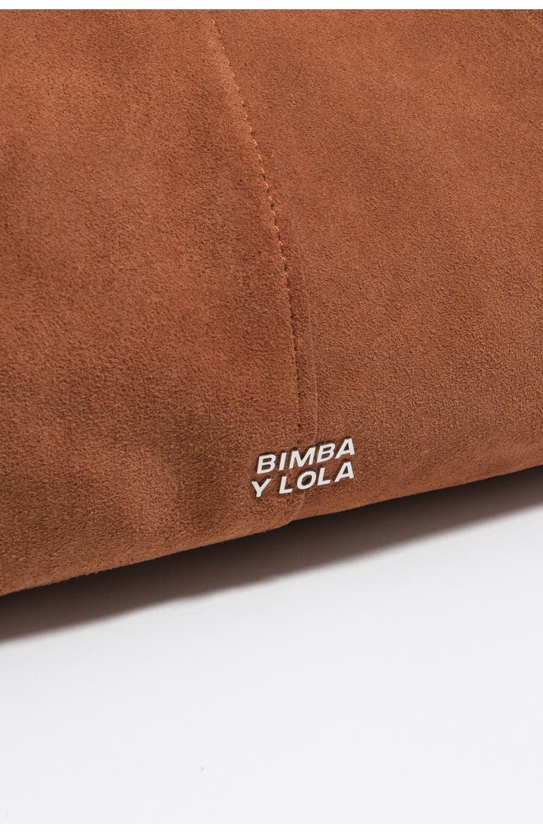 Bimba y Lola Leather Maxi Shoulder Bag, Alternate, color, Chestnut