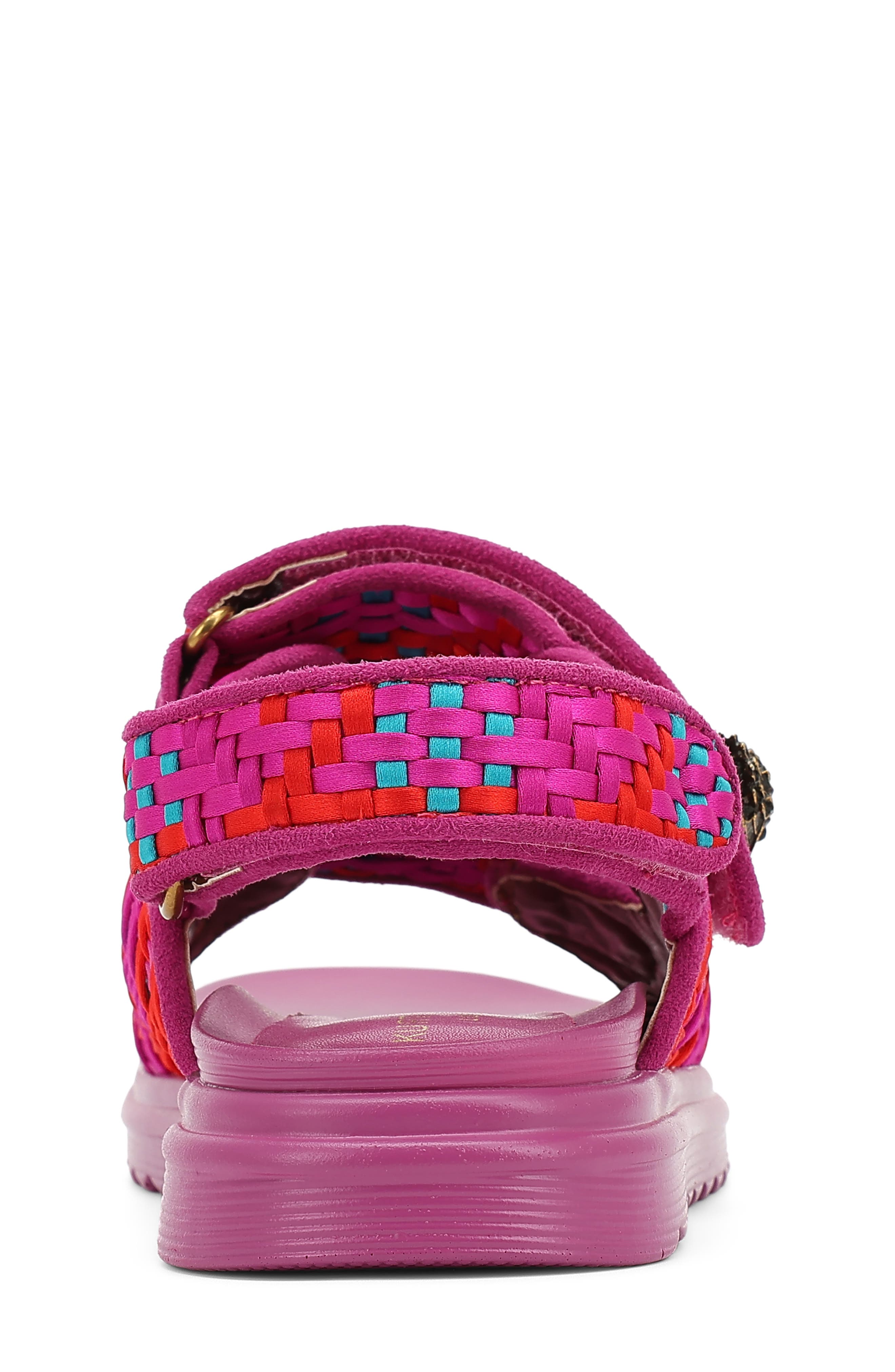 Kurt Geiger London Mini Orson Fringe Slingback Sandal, Alternate, color, Purple Red