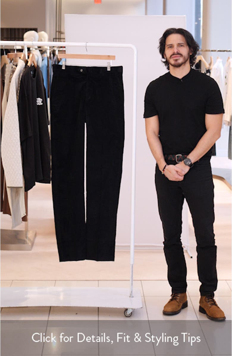 Luxury Italian Corduroy Flat Front Pants, sales video thumbnail