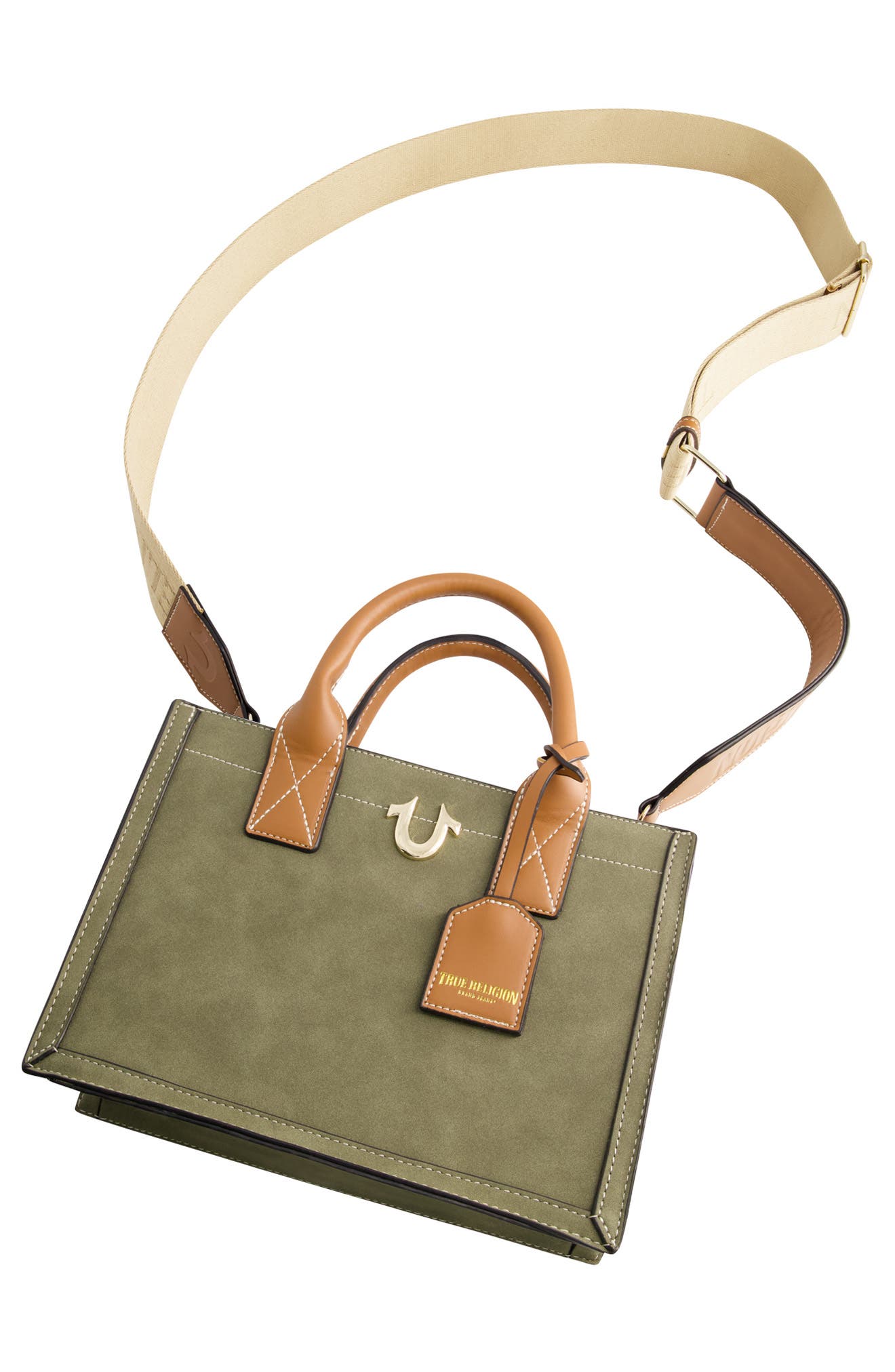 True Religion Horseshoe Tote Bag, Alternate, color, Olive