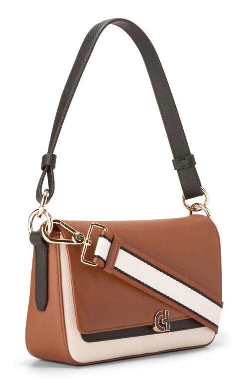 Cole Haan Mini Leather Shoulder Bag In Black/white/british Tan