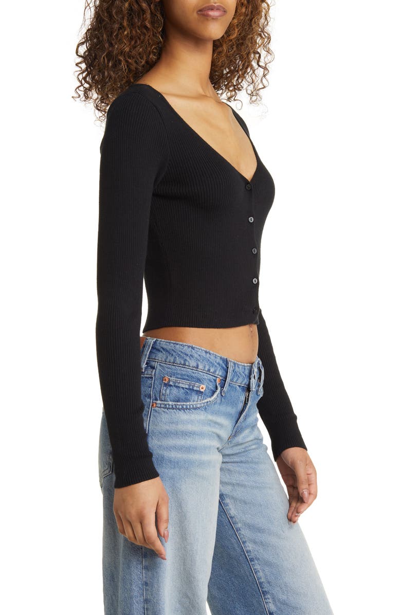 BP. Rib Crop Cardigan, Alternate, color, 