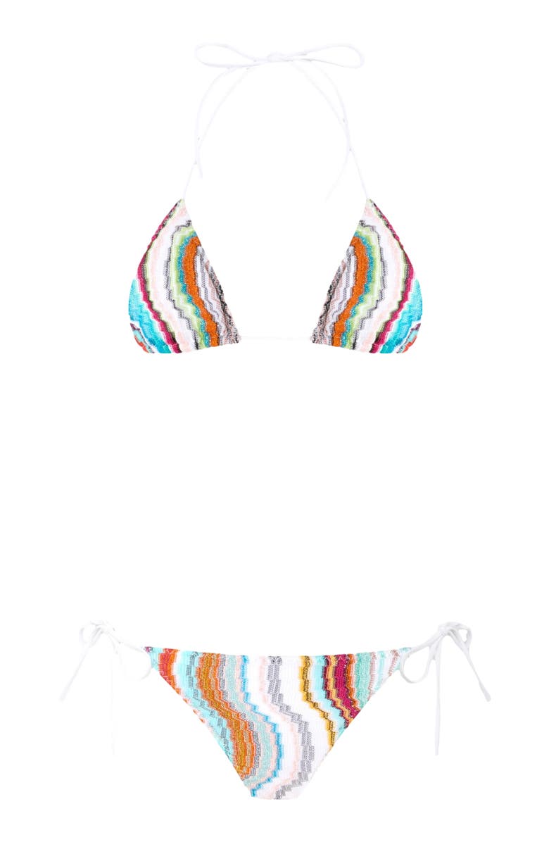 Missoni Triangle Bikini With Lamé Wave Motif, Alternate, color, Multicoloured