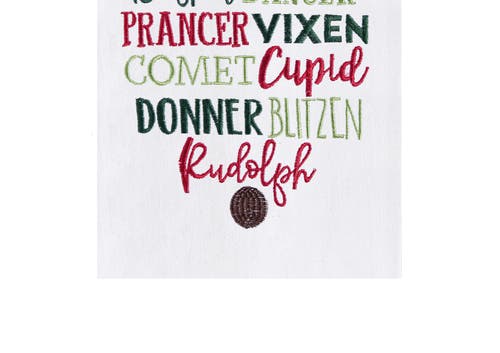 C & F Home C&f Home Christmas Themed Reindeer Names Cotton Flour Sack Kitchen Dish Towel Decor Decoration 27l X In White