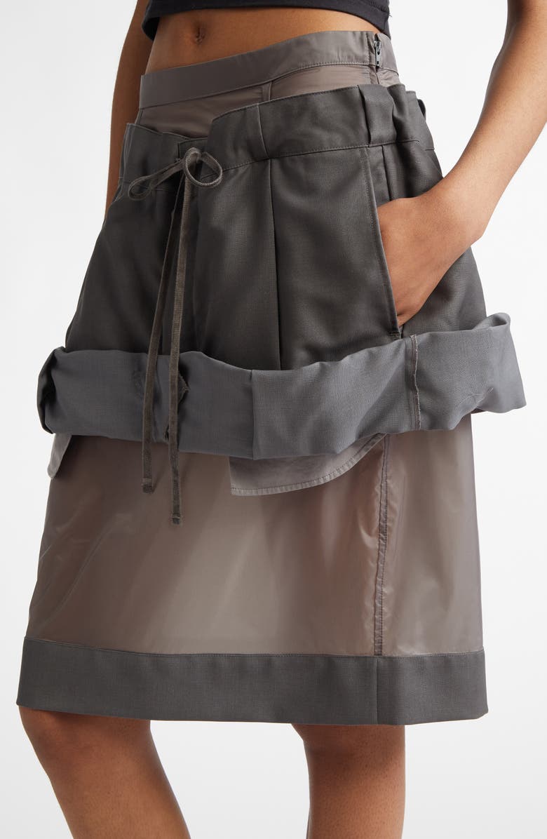 Maison Margiela Layered Mixed Media Skirt, Alternate, color,