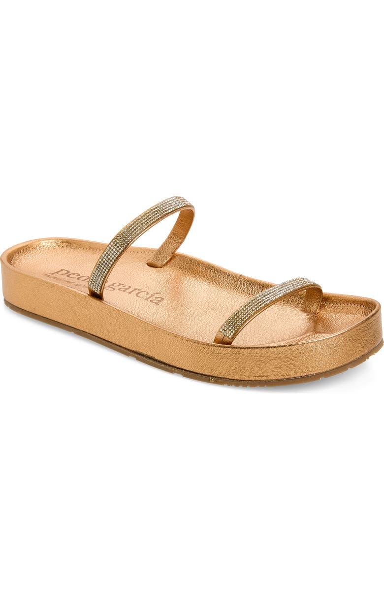Pedro Garcia Alania Platform Sandal, Main, color, Tan Metallic
