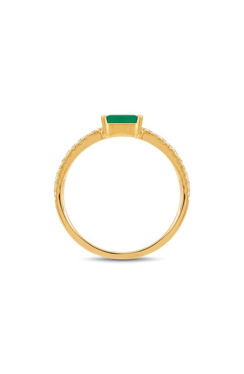 Frankie & Zoe Emerald & Diamond Ring In Gold