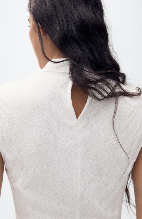 Mango Lace Godet Sleeveless Gown In White