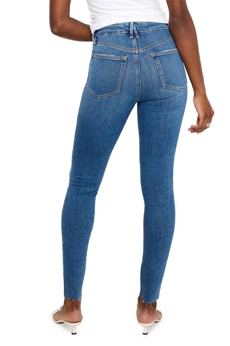 Good Legs Raw Hem Skinny Jeans, Alternate, color, INDIGO402