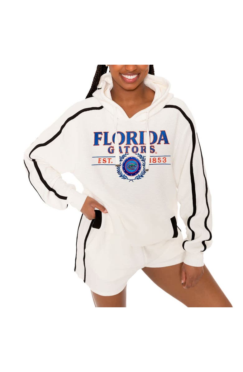 GAMEDAY COUTURE Women's Gameday Couture Cream Florida Gators Down, Set, Go Pullover Hoodie and Shorts Set, Alternate, color, Cream