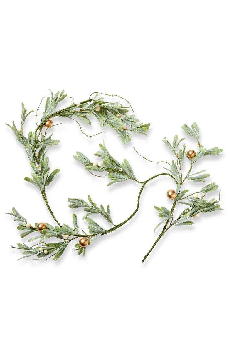 tag Mistletoe Garland Artificial Holiday Decor for Christmas Green, Main, color, Green