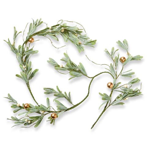 Mistletoe Garland Artificial Holiday Decor for Christmas Green