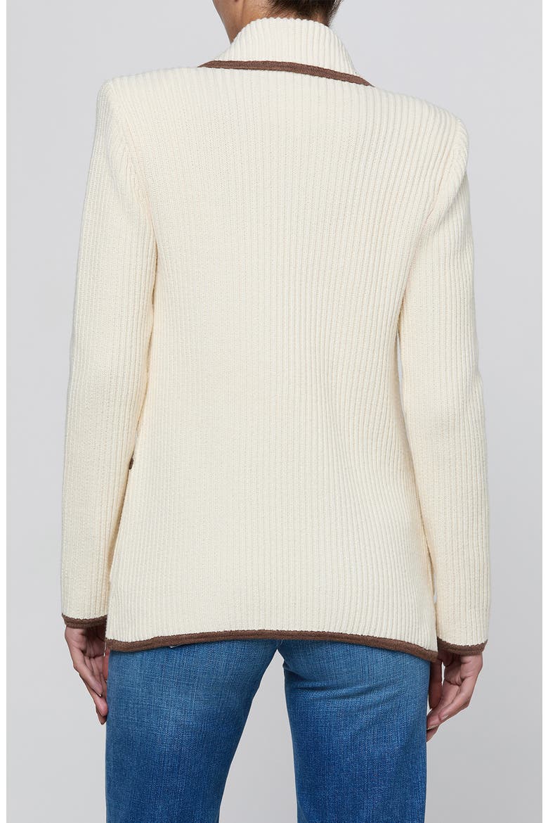 Ranch Double Breasted Knit Blazer, Alternate, color, IVORY/ DK CAPPUCCINO
