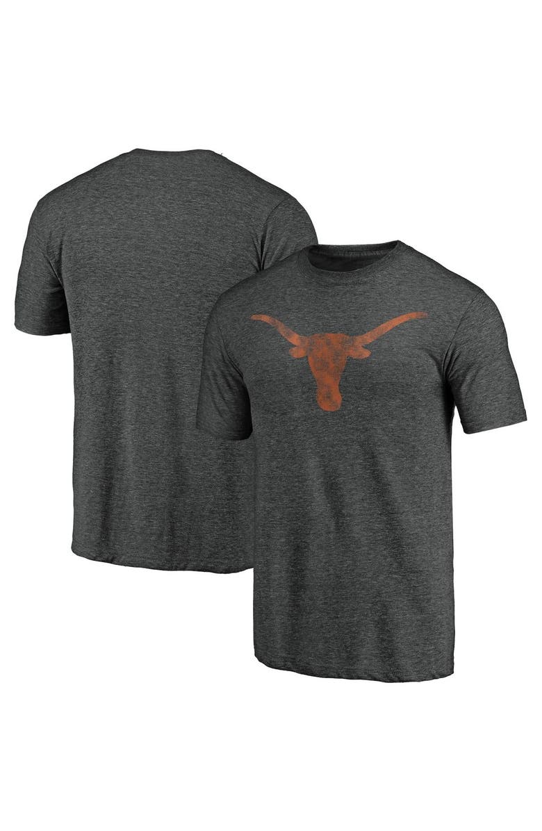 FANATICS Men's Fanatics Branded Heathered Charcoal Texas Longhorns Classic Primary Tri-Blend T-Shirt, Alternate, color,