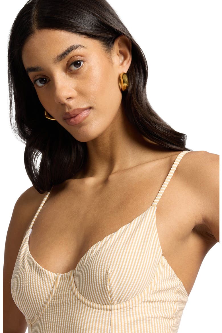 Chelsea One-Piece Swimsuit, Alternate, color, Ochre/White