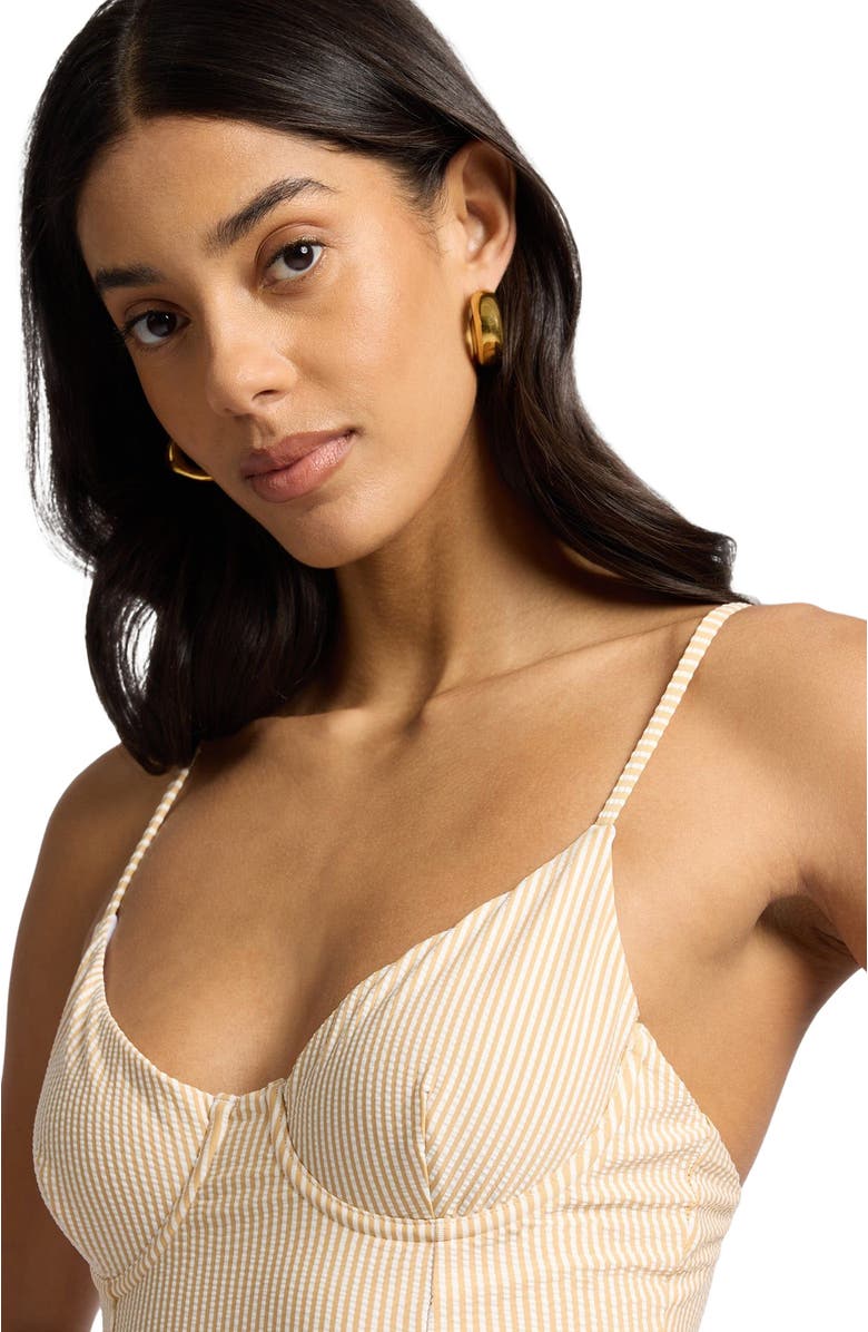 Onia Chelsea One-Piece Swimsuit, Alternate, color, Ochre/White