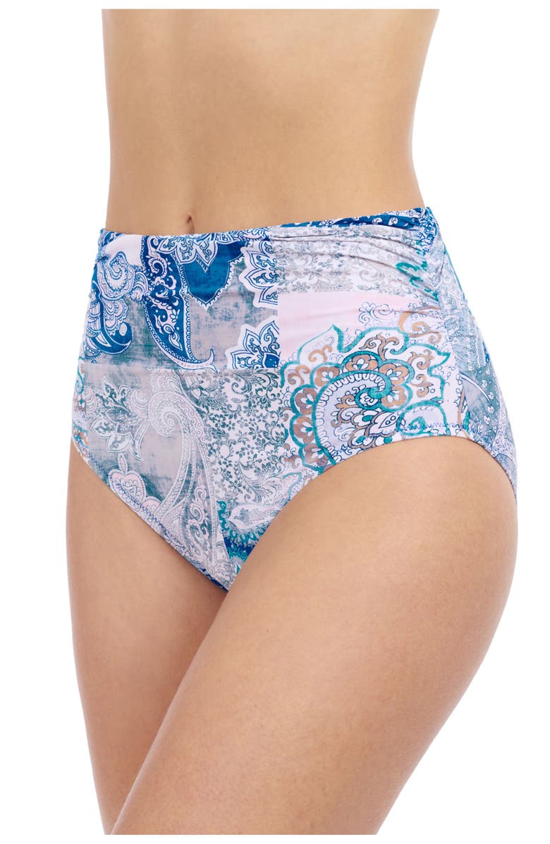 Profile by Gottex Karma Shirred High-Waist Bikini Bottom, Main, color, 