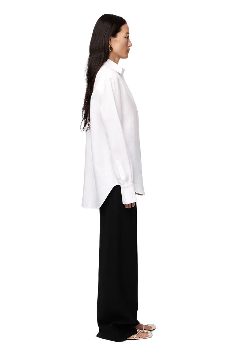 LINEN OVERSIZED MENS SHIRT, Alternate, color, WHITE