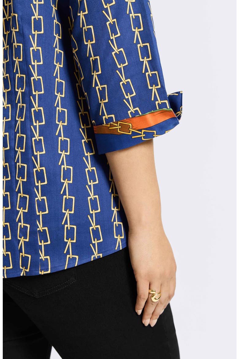 Taylor Chain Stripe Cotton Button-Up Shirt, Alternate, color, PACIFIC BLUE MU