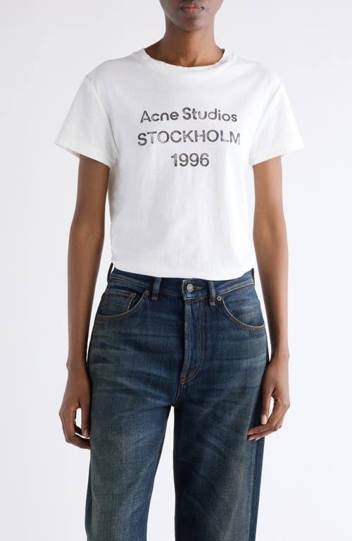 Acne Studios Exford 1996 Mélange Cotton T-shirt In White