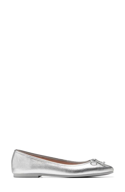 Cole Haan Yara Ballet Flat In Silver Leather
