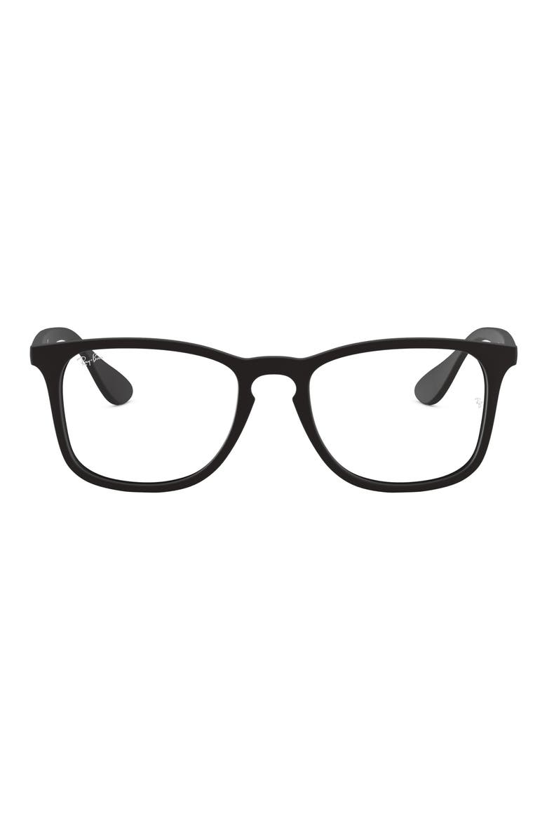 Unisex 52mm Square Optical Glasses, Main, color, RUBBER BLACK