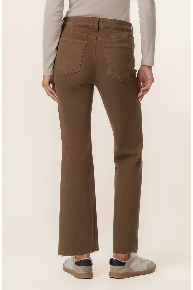 Kelsey Fab Ab Raw Hem High Waist Ankle Flare Jeans, Alternate, color, PECAN