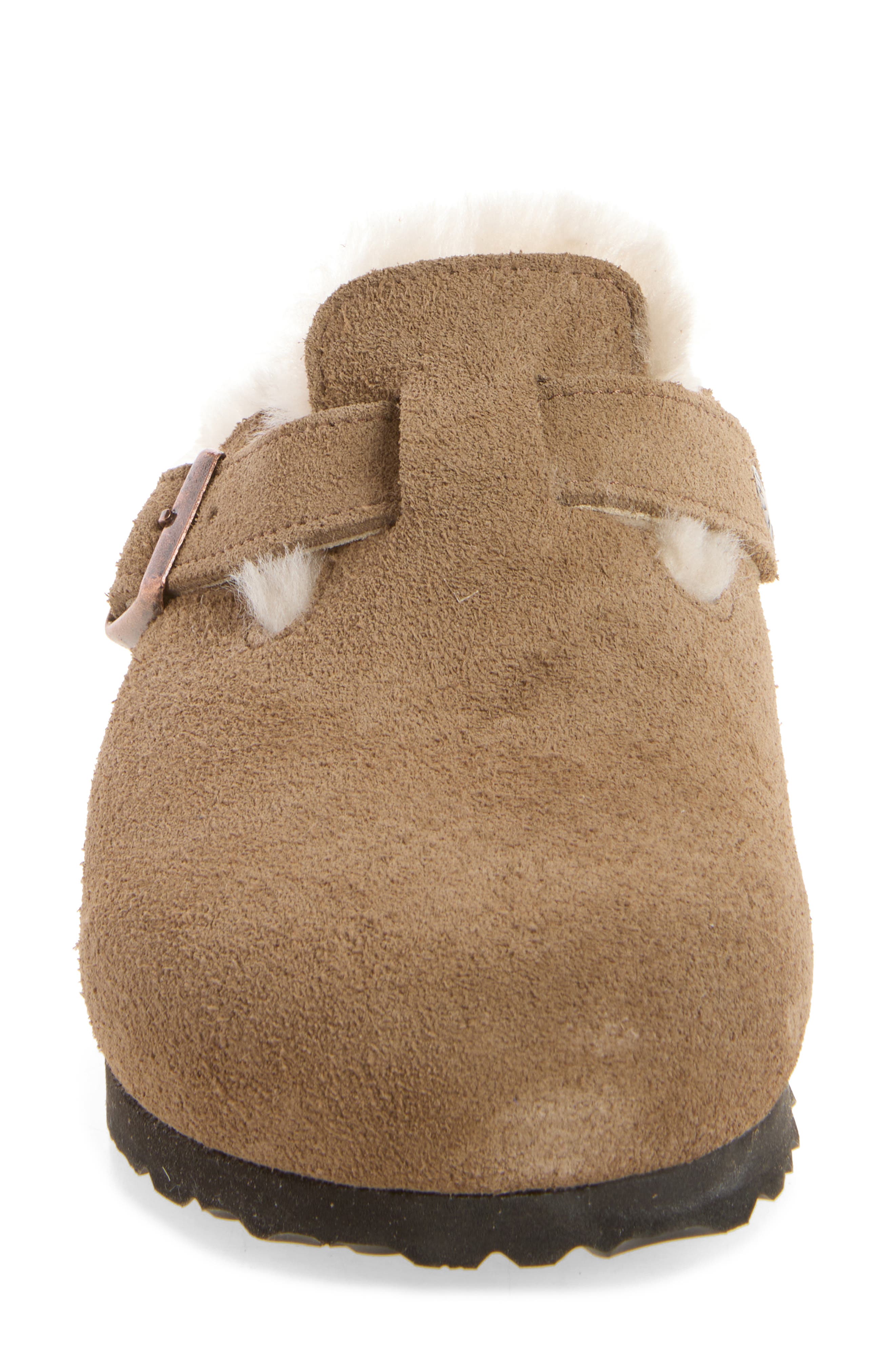 Boston Genuine Shearling Clog, Alternate, color, DARK TEA/ SANDCASTLE