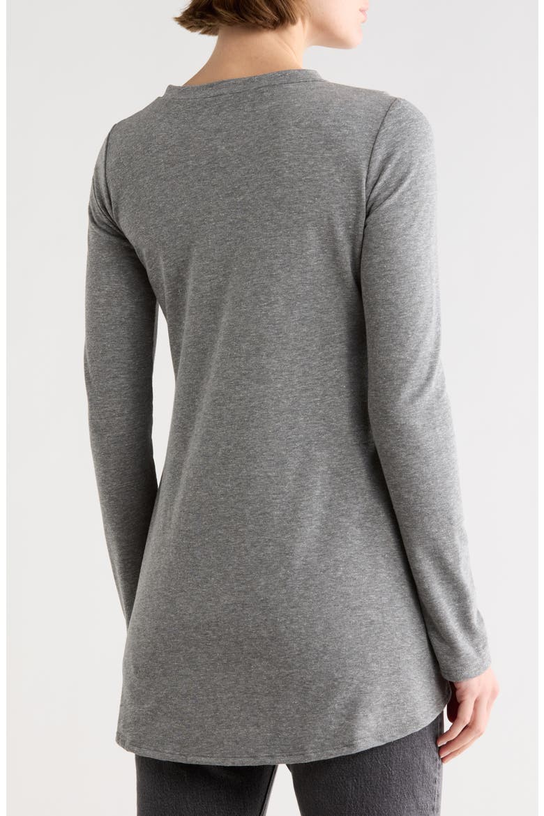 Long Sleeve Cross Hem T-Shirt, Alternate, color, DARK DULL GRAY