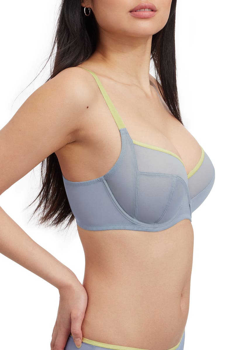 Skarlett Blue Spellbound Underwire Full Coverage Bra, Alternate, color, Misty Blue/ Lime Sorbet