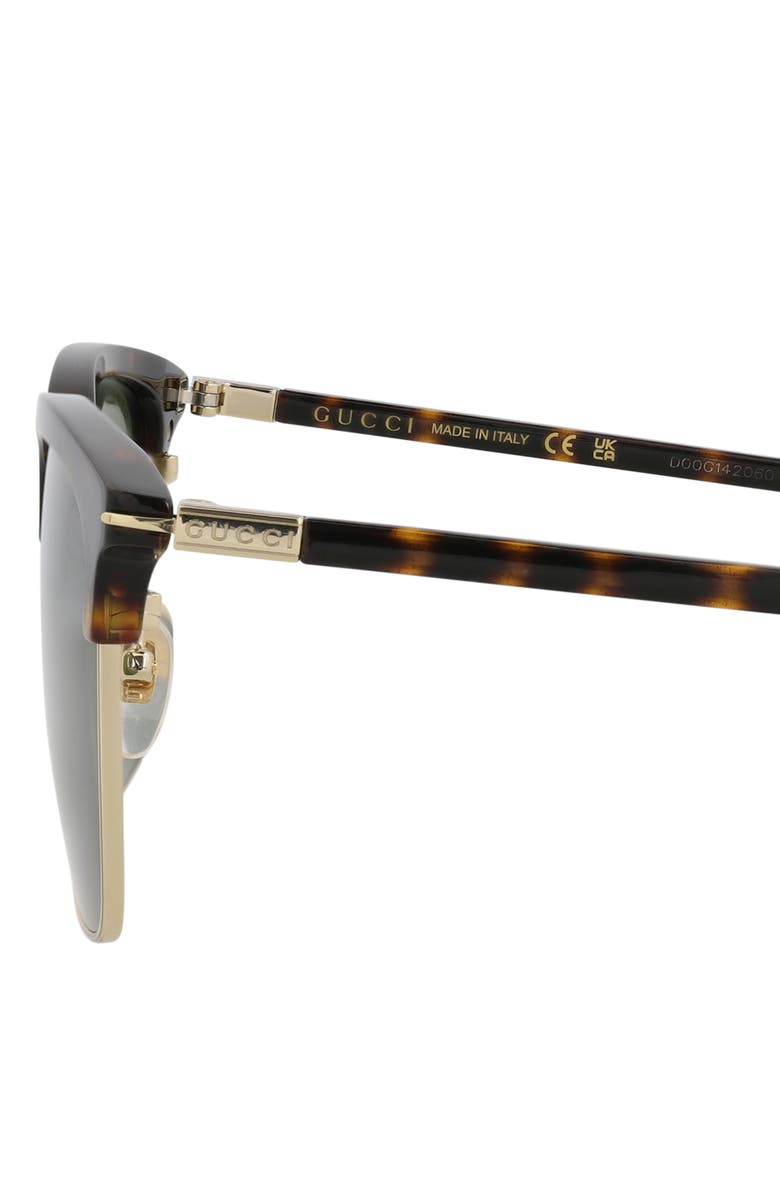 Gucci 56mm Square Sunglasses, Alternate, color, Havana Gold Green