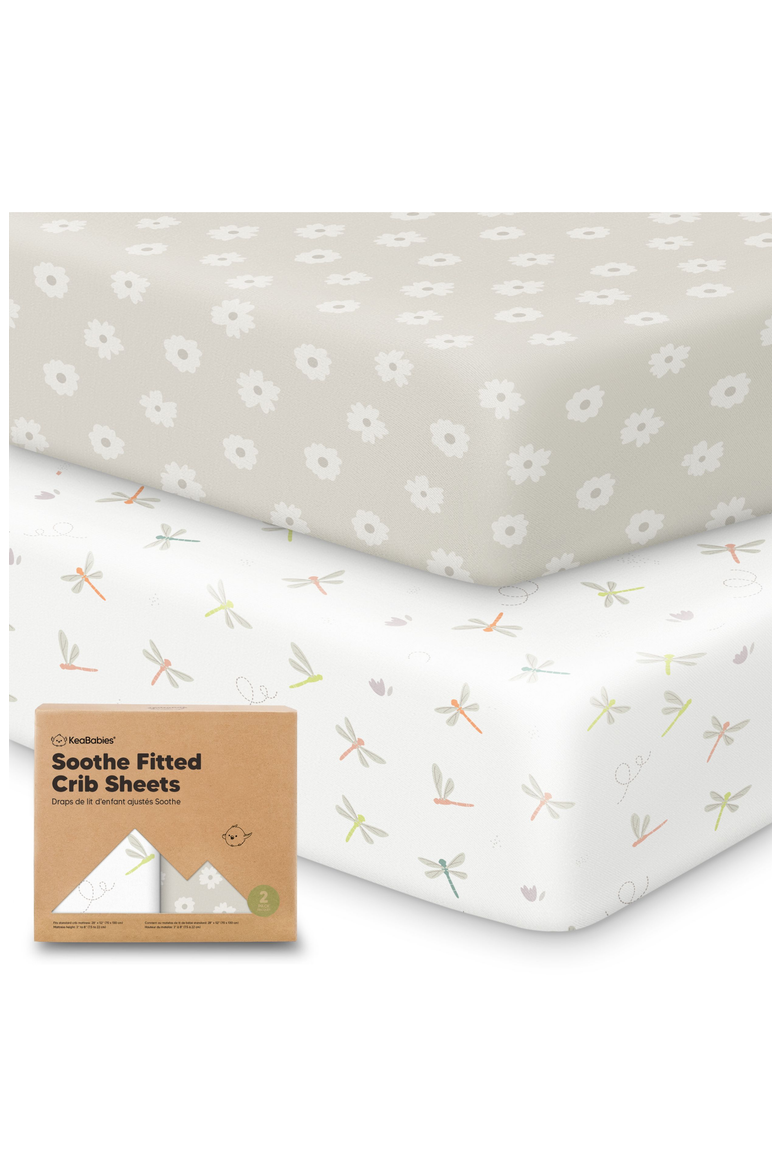 Soothe Fitted Crib Sheet, Main, color, Meadow