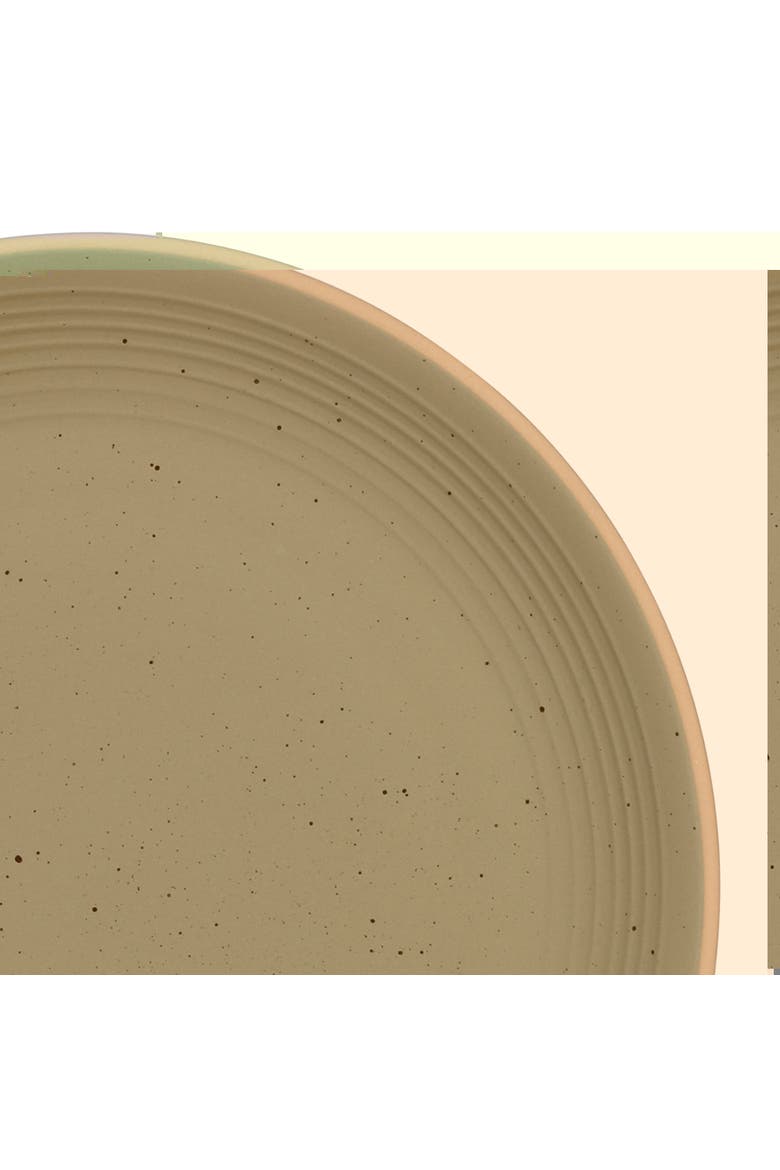 Dinah Double Bowl Stoneware Embossed Dinnerware Set, Alternate, color, Green